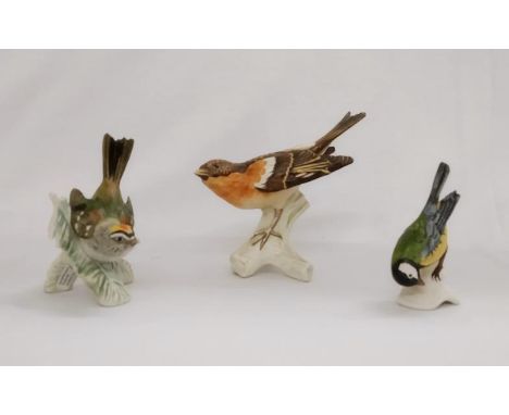 Goebel Figurines: Matt Glazed Bird CV86 1967, Goebel Songbird &amp; Fire Crest (3)  CONDITION REPORT 