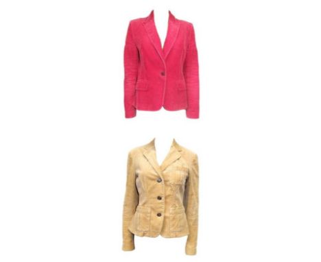 Ladies Aquascutum Red Corduroy Jacket size 10 &amp; Ralph Lauren Beige Corduroy Jacket size 6 (2)  CONDITION REPORT 