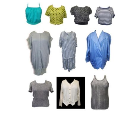7 Ladies Vintage Tops incl. California Screamers, Honey, Just Michael, Finnwear, Live Coverage etc., Silver Lurex Top labelle