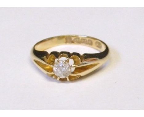 18ct Gold Diamond Claw Set Ring, size K  CONDITION REPORT 3.5g