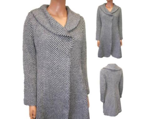 Ladies Vintage Chanel Black & White Wool Coat, labelled size 2 (approx. size 6/8)  CONDITION REPORT appears to have had faste