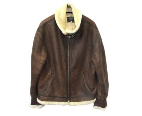 Aviation Co. Sheepskin Flying Jacket labelled Type B3 SU No. 5982233406 UY Contract 920315 LC24055 Air Force Jkt. US Army Sty