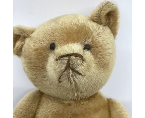 Antique 23” German golden cropped fur teddy bear with Boot Button Eyes articulated and is a mid 20thC teddy bear-an Interesti