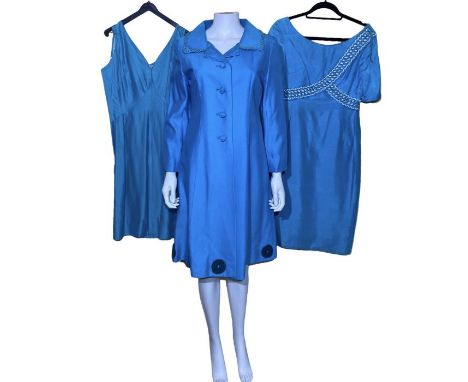 1960s clothing to include a Frank Usher dress with interesting zip detail, a Samuel Cooper skirt suit, 3 high quality lighter