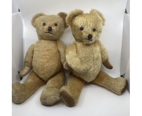 Antique Teddy Bear 23” Pair of Vintage Teddy Bears Likely one a Chad valley, although labels are now absent-; Golden mohair v