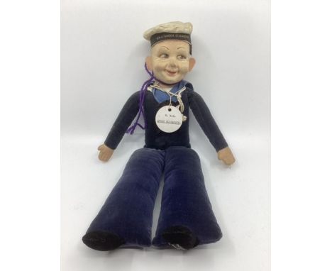 Norah wellings Queen Elizabeth Velvet cloth 11” toy vintage doll together with very large quantity of vintage cloth and other