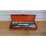 A 12 piece ½" drive socket set, unused
