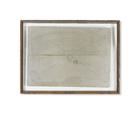 JOSEPH BEUYS (1921-1986)Minneapolis fragment  1974-1977  signé sang de lièvre, mine de plomb, cachet encré et gomme sur plaqu