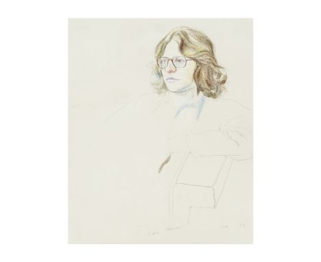 DAVID HOCKNEY (N. 1937)Gary Farmer  1973  monogrammé, titré et daté 73 crayons de couleurs et mine de plomb sur papier signed