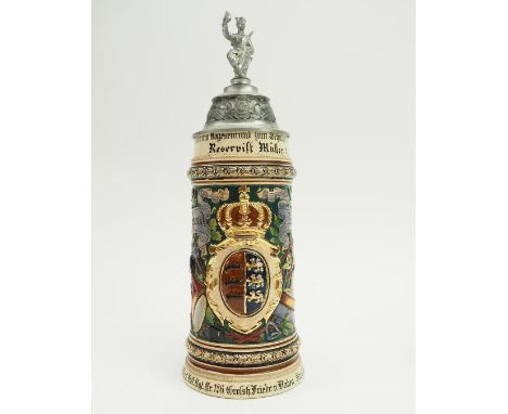 Württemberg: Reservistenkrug eines Reservisten in der 3. Comp. 8. Württembergischen Infanterie-Regiment "Großherzog Friedrich