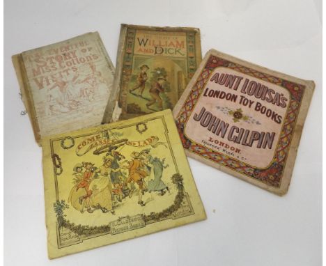 COVER TITLE: COME LASSES AND LADS - R CALDICOTT'S PICTURE BOOKS, circa 1900, 6 colour plates as called for, oblong, original 