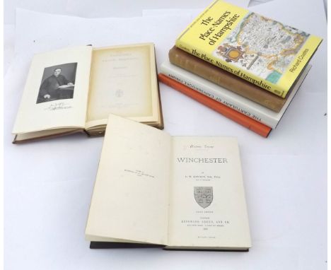 G W KITCHIN: HISTORIC TOWNS WINCHESTER, 1891, 3rd edition, original cloth gilt, plus R COATES: THE PLACE NAMES OF HAMPSHIRE, 