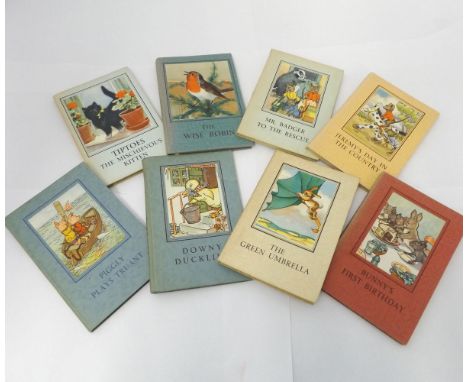 A J MACGREGOR: 6 titles: BUNNY'S FIRST BIRTHDAY, 1950 1st edition: THE GREEN UMBRELLA, 1950 1st edition: DOWNY DUCKLING, 1948