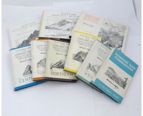 A WAINWRIGHT, 9 TITLES: PENNINE WAY COMPANION, 10th impression; A PICTORIAL GUIDE TO THE LAKELAND FELLS - BOOK 7 THE WESTERN 