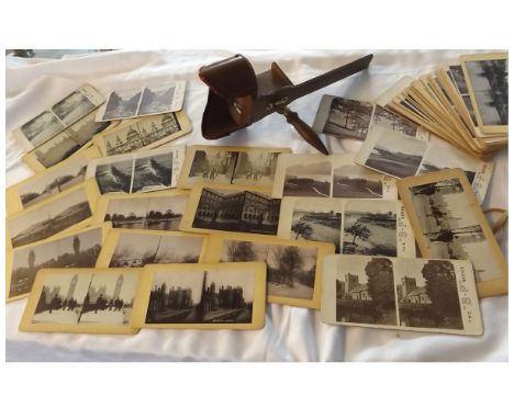 Vintage Stereoscope Viewer with a large quantity of cards  