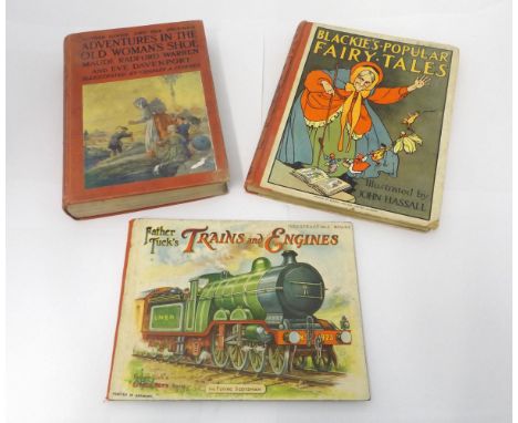 [COVER TITLE] FATHER TUCK'S TRAINS AND ENGINES, [no date circa 1920s], 4 full page coloured illustrations, oblong original cl