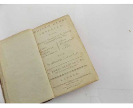 EDMOND HOYLE: HOYLE'S GAMES IMPROVED BEING PRACTICAL TREATISES ON THE FOLLOWING FASHIONABLE GAMES VIZ WHIST QUADRILLE PIQUET 