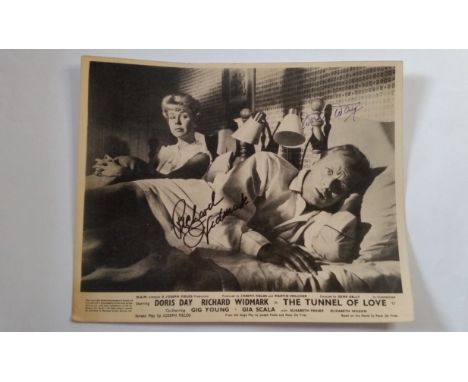 CINEMA, signed Front of House still for The Tunnel of Love, signed by Doris Day &amp; Richard Widmark, signed in black &amp; 