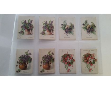 TRADE, silks, The Happy Home, Our Lucky Flowers, unnumbered, M size, minor fraying, some staining, G to VG, 18
