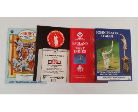 CRICKET, mixed programmes, 1980s &amp; 1990s, inc. internationals, England v West Indies 1991, England V Australia (U19 game)