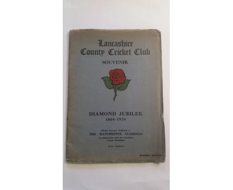 CRICKET, Lancashire County Cricket Club Diamond Jubilee souvenir publication, some tearing to edges &amp; creased corners, FR