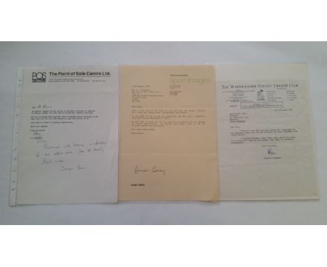 CRICKET, signed correspondence, inc. notes, letters; George Mann, Graham Cowdrey, Alan Oakman, Richard Gillian, Graeme Parker