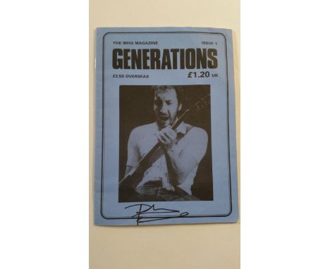 POP MUSIC, Phil Townsend signed The Who Magazine 'Generations' Issue 1, in black ink to bottom, crease to top corner, o/w VG