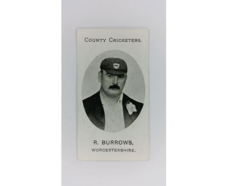 TADDY, County Cricketers, R Burrows, Worcestershire, Imperial back, VG