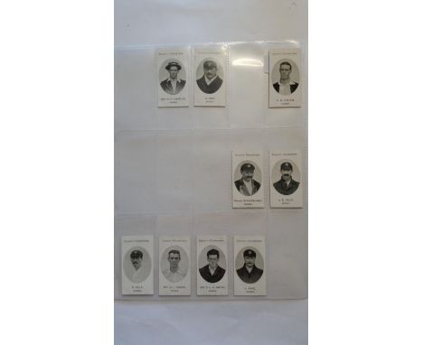 TADDY, County Cricketers, Sussex, part set, inc. Chaplin, Cox, Dwyer, Ranjitsinhji, R Relf, A E Relf, Simms, C L A Smith &amp