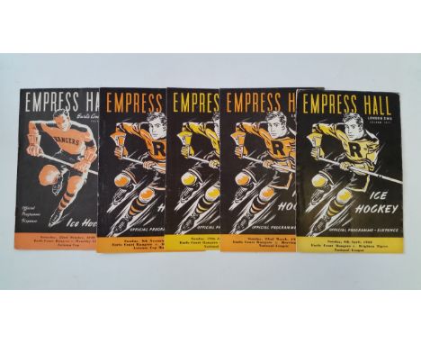 ICE HOCKEY, 1949-53 Earls Court Rangers home programmes, inc. v Wembley Lions, Brighton Tigers, Harringay Racers (2 different