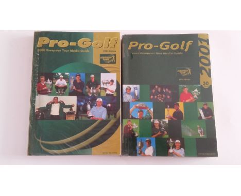 GOLF, signed media guides, inc. ProGolf 2000 &amp; 2001, European Seniors Open 1998, 1999 &amp; 2000; Peter Butler, John Huds