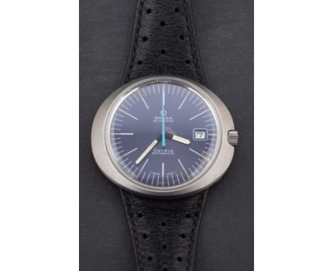 Omega Dynamic a gentleman's wristwatch the blue dial having baton numerals, baton hands, light blue sweep seconds hand, date 