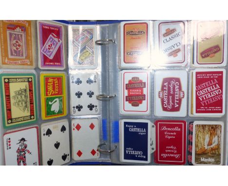 A good collection of early 20th century playing card backs advertising cigarettes; drinks; Oxo; Hovis; industry; etc., 680 ex