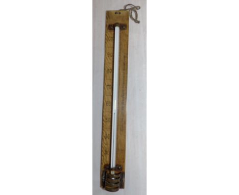 A 19th century mercury thermometer with graduated ivory scale, by Buss, Hatton Garden, London