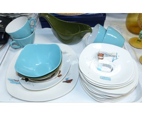 A Midwinter part tea service, mostly Cannes pattern