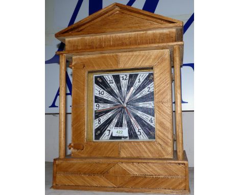 An unusual architectural mantel clock in matchstick work, with battery movement