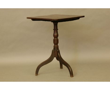 A George III mahogany tea table on tripod base, 55.5cm