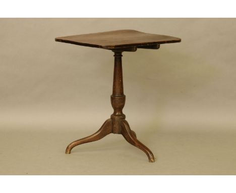 A George III mahogany tea table, on tripod base, 61cm, warped