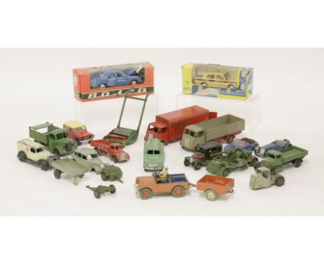 A collection of play worn Dinky, and other die cast toys