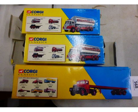 Three boxed Corgi Classics commercial vehicles to include 16401 Siddle C Cook Ltd, 13701 Arrow Bulk Carriers Ltd x 2