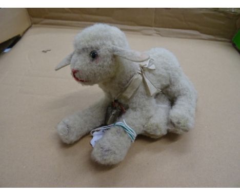 14cm Steiff 'Lamby' 1930's - 1940's with chest tag and bell