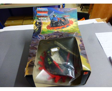 Boxed Mattel Masters of the Universe He-Man Roton Rotator with instructions, good overall but box with tear to side flap and 