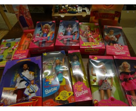 Barbie - Ten Boxed Mattel Barbie Dolls - Flower Fun, International Travel, Ladybug fun, Florida Skipper, Sixties Fun, Steppin