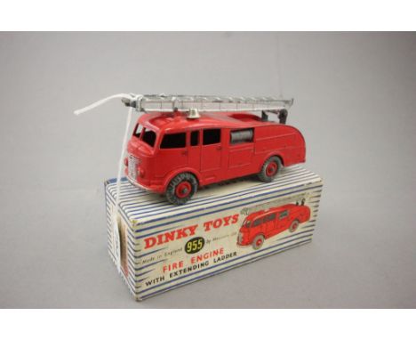 Boxed Dinky 955 Fire Engine with extending ladder, some paint loss, fair-gd box