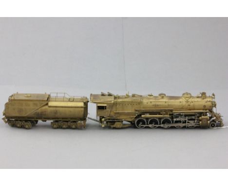 American HO scale Brass Tenshodo locomotive 2-10-2 with tender, unpainted 