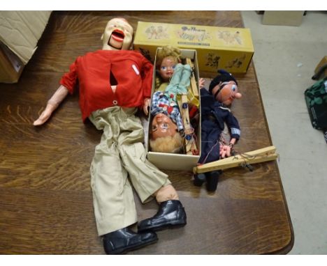 Group of three vintage puppet to include Pelham Puppet s x 2 in Gretel box