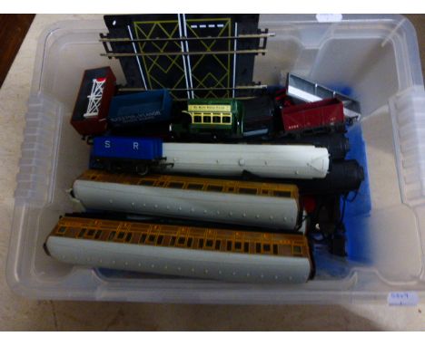 Collection of OO model railway gauge to include; Hornby engine x 3, carriages x 13, featuring some Hornby, rolling stock x 7,