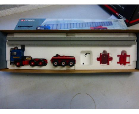Boxed ltd edn Corgi Heavy Haulage 76802 IR Dunkerley MAN Tractor Unit, Bogie and Bridge Beam Load with certificate (vg)