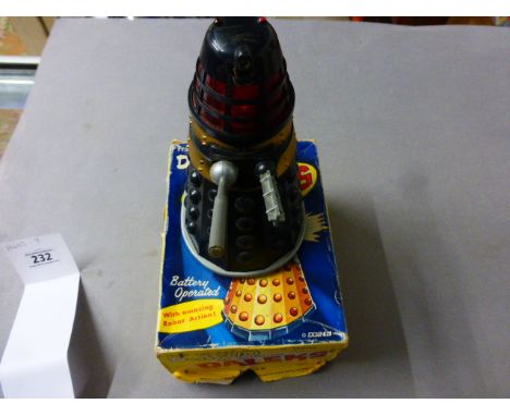 Boxed Marx BBC Dr Who Battery Operated The Mysterious Daleks in black (tatty box)