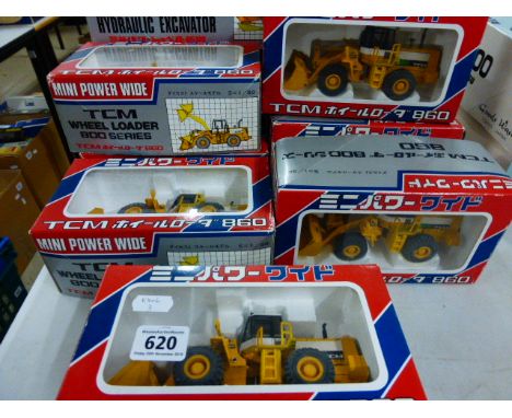 Ten boxed Asian import Diecast vehicles by TCM Mini Power Wide to include; Seven TCM Wheel Loader 800 Series "860 1/50 scale,